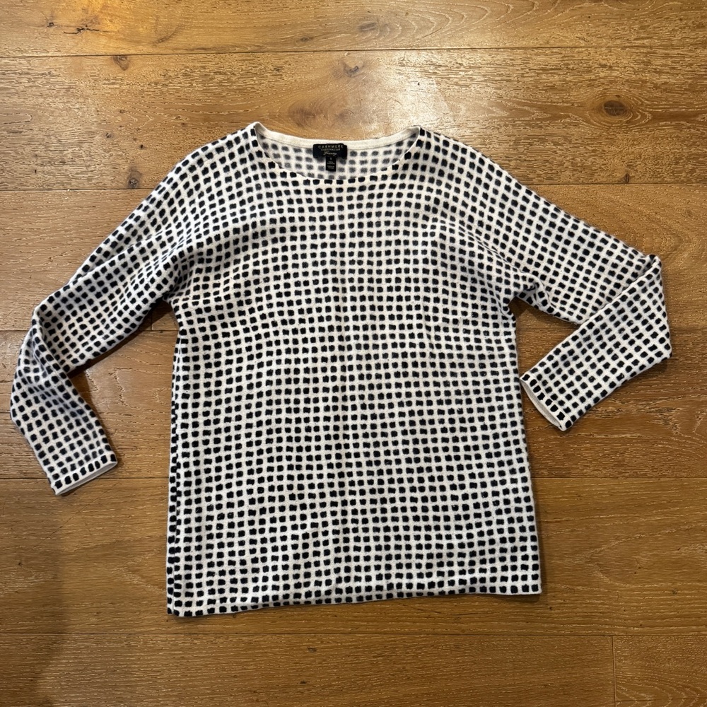 Charter Club Black and White Cashmere Sweater